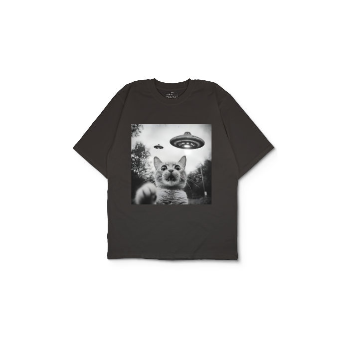 Kendin Tasarla Antrasit Oversize Tişört