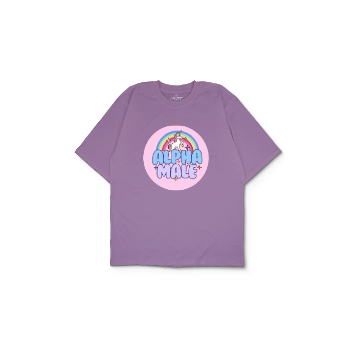 Kendin Tasarla Mor Oversize Tişört