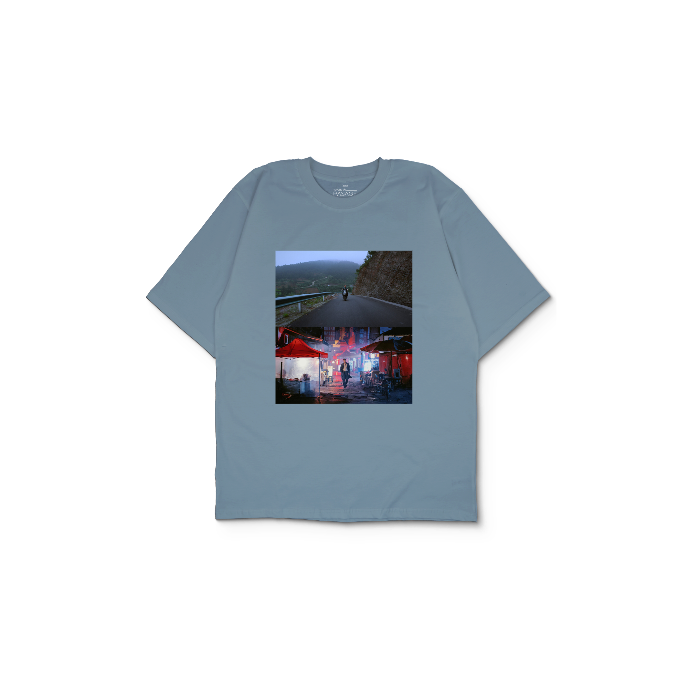 Kendin Tasarla Açık Mavi Oversize Tişört