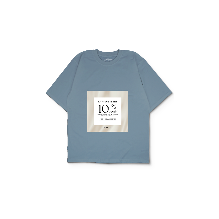 Kendin Tasarla Açık Mavi Oversize Tişört