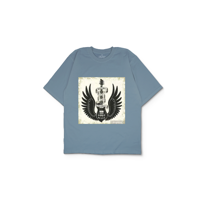 Kendin Tasarla Açık Mavi Oversize Tişört