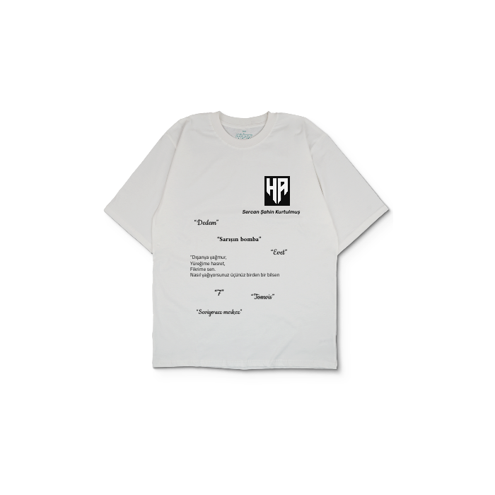 Kendin Tasarla Beyaz Oversize Tişört