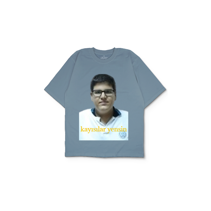 Kendin Tasarla Açık Mavi Oversize Tişört