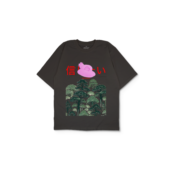 Kendin Tasarla Antrasit Oversize Tişört