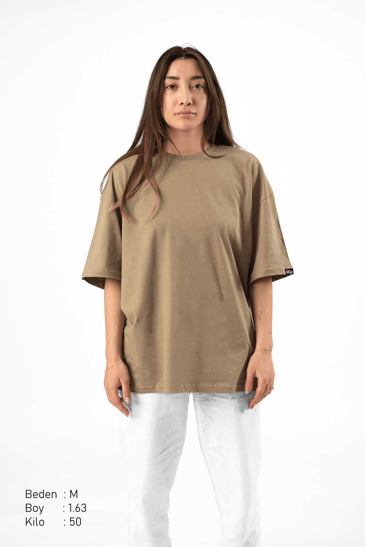 Basic Oversize Kadın Tişört - PΛSΛGE