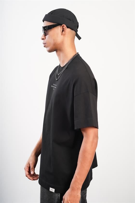 Bisiklet Yaka Önü Enjeksiyon Baskılı Oversize Kalıp Unisex Tshirt