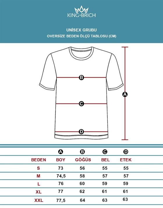 Bisiklet Yaka Önü ve Arkası Baskılı Oversize Kalıp Unisex Tişört