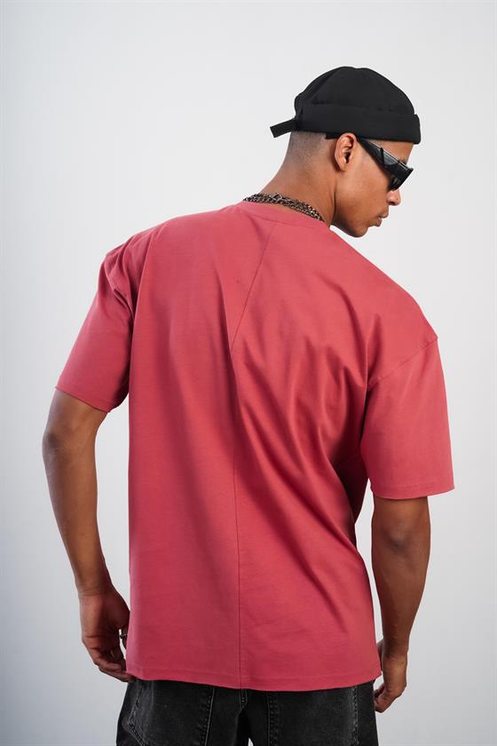 Bisiklet Yaka Oversize Kalıp Düz Unisex Tshirt