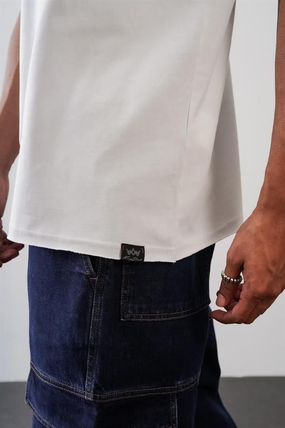 Bisiklet Yaka Oversize Kalıp Düz Unisex Tshirt