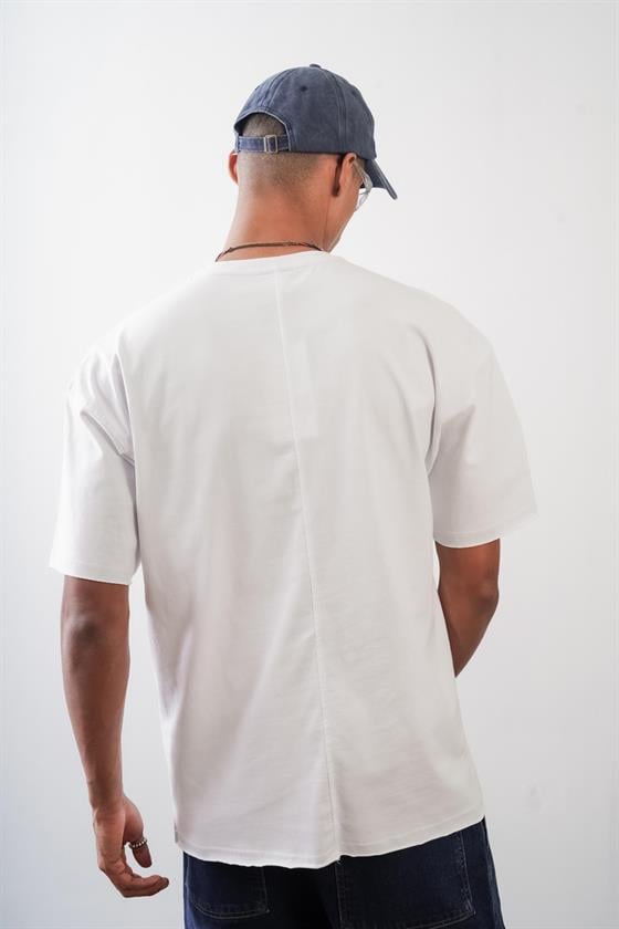 Bisiklet Yaka Oversize Kalıp Düz Unisex Tshirt