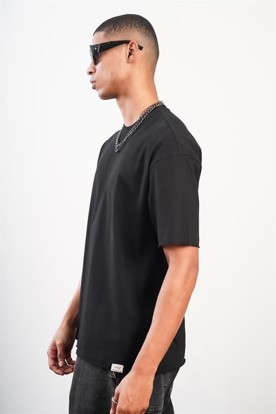 Bisiklet Yaka Oversize Kalıp Düz Unisex Tshirt