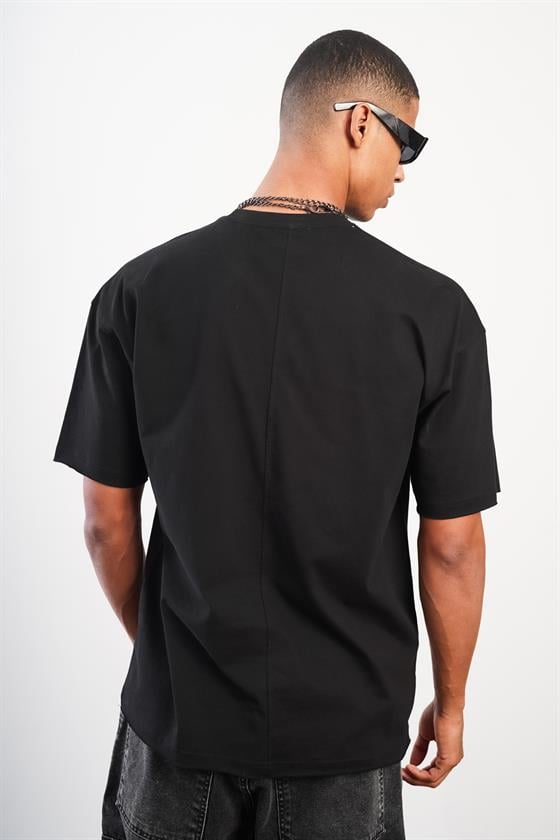 Bisiklet Yaka Oversize Kalıp Düz Unisex Tshirt