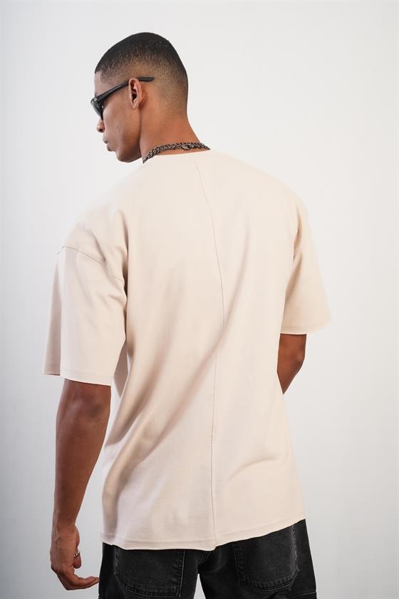 Bisiklet Yaka Oversize Kalıp Düz Unisex Tshirt