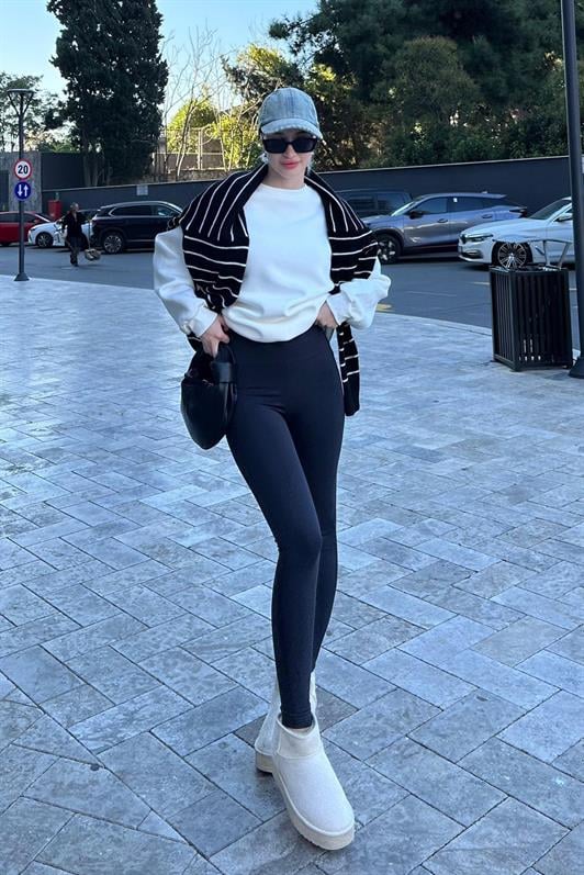 Füme Yüksek Bel Kadın Tayt MG2230