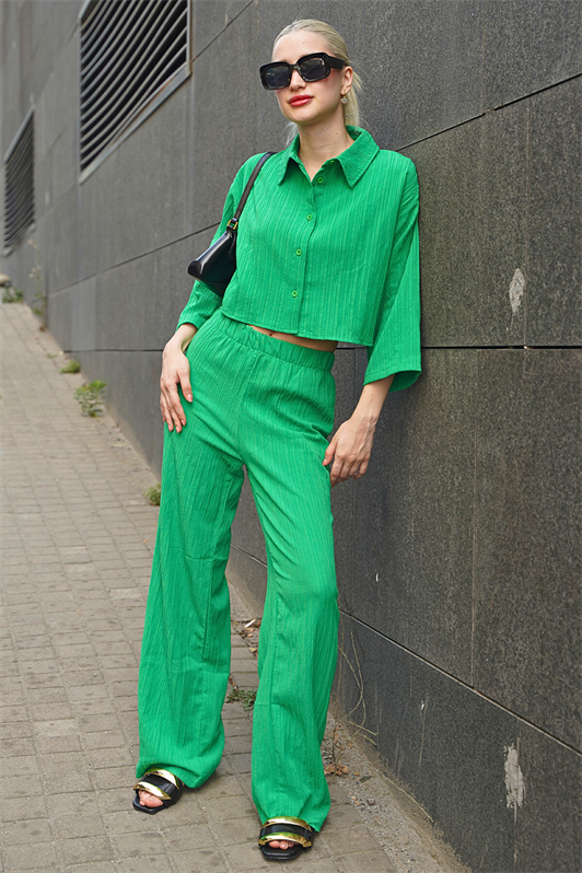 Bürümcük Kumaş Yeşil Kadın İkili Takım MG1877