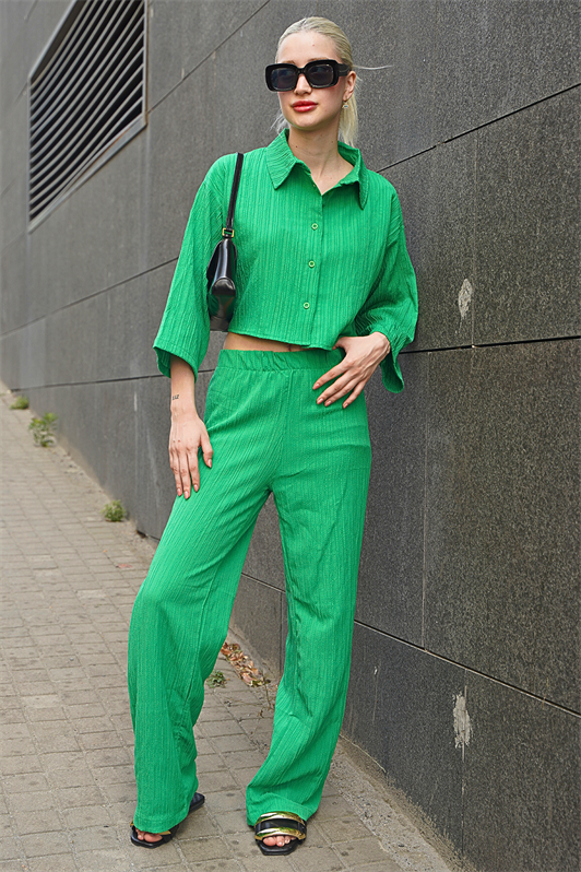 Bürümcük Kumaş Yeşil Kadın İkili Takım MG1877