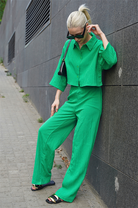 Bürümcük Kumaş Yeşil Kadın İkili Takım MG1877