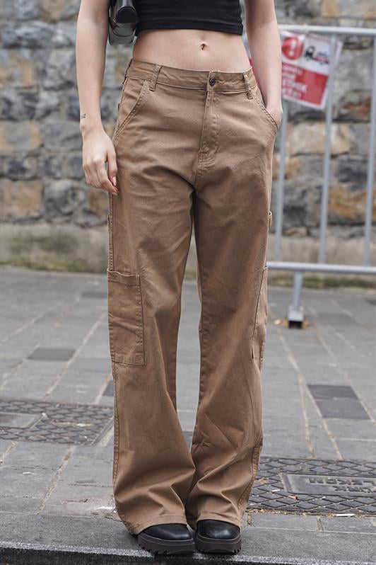 Camel Straight Fit Kadın Kargo Pantolon MG1601