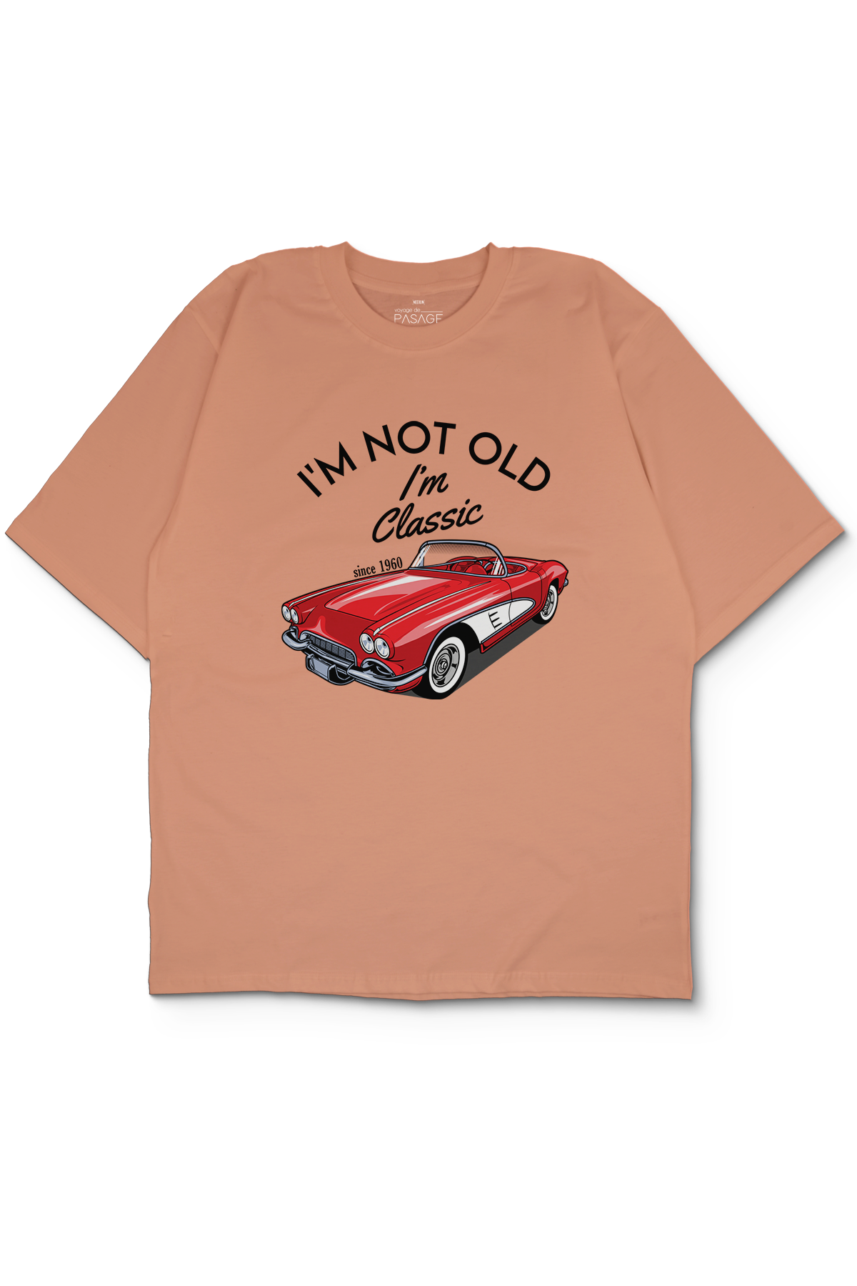 Classic Car Oversize Kadın Tişört