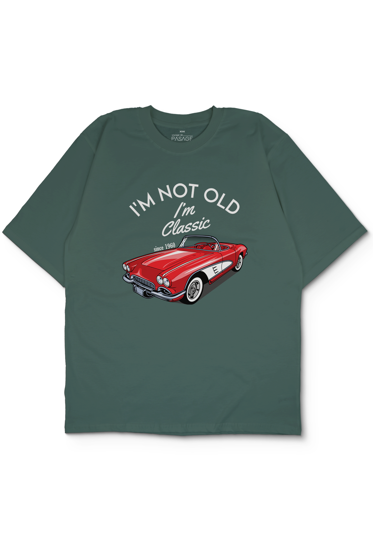Classic Car Oversize Kadın Tişört