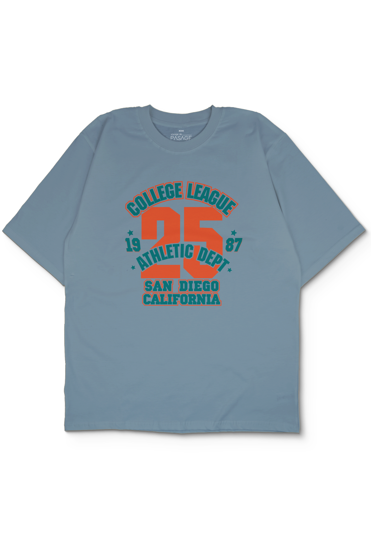 College League Oversize Kadın Tişört