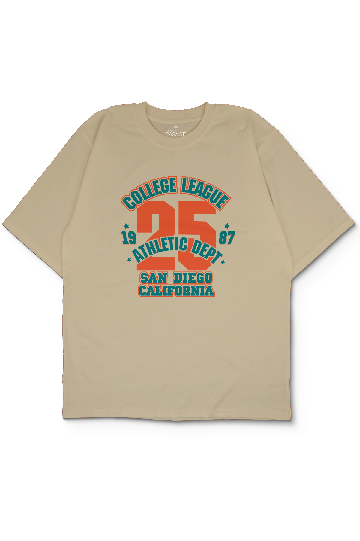 College League Oversize Kadın Tişört
