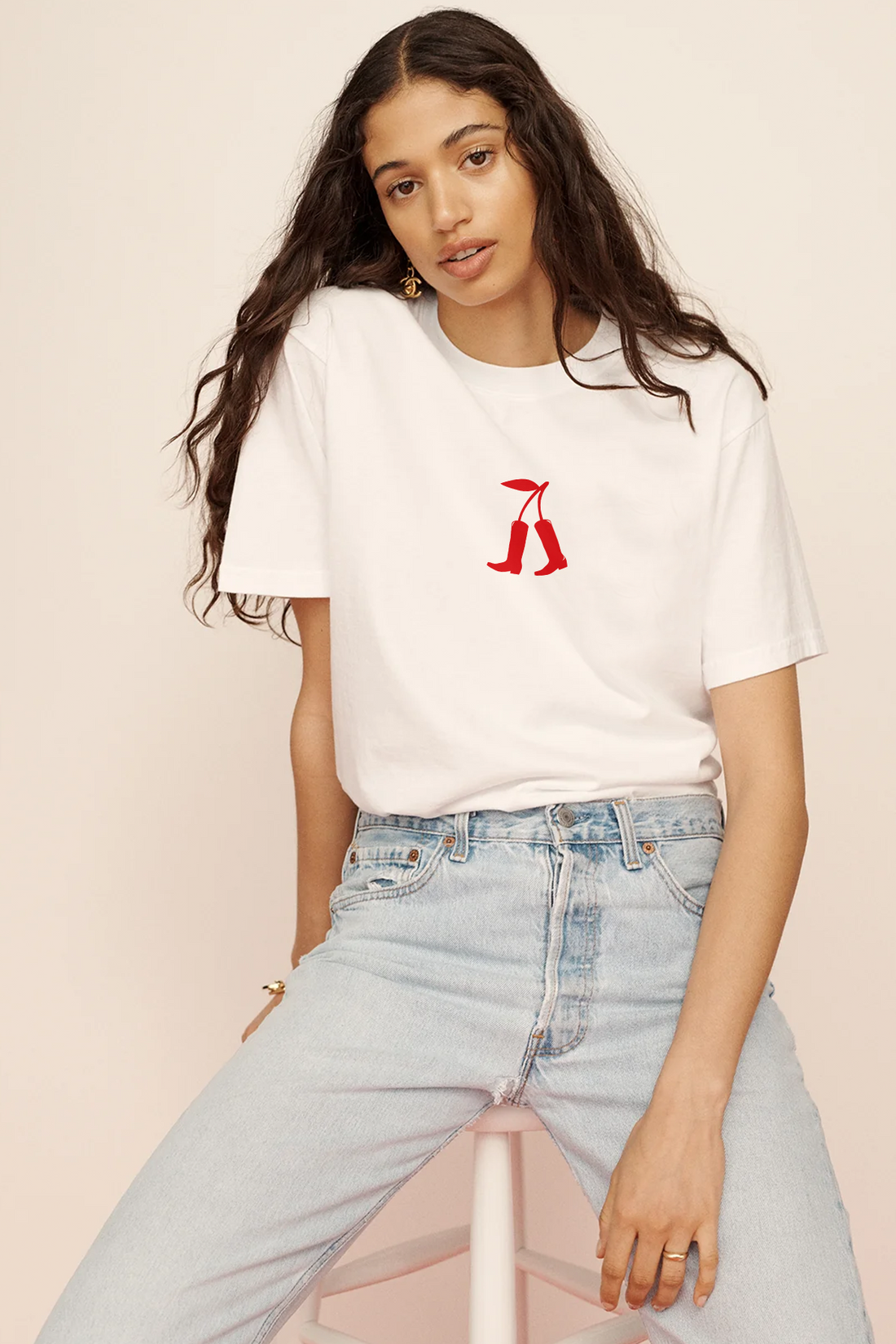 Cowboy Cherry Oversize Kadın Tişört