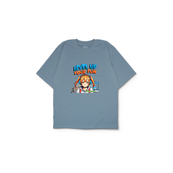 Kendin Tasarla Açık Mavi Oversize Tişört