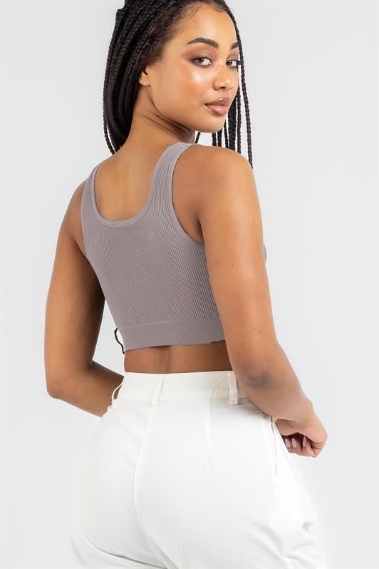 Füme Askılı Basic Crop Top Bluz MG1757