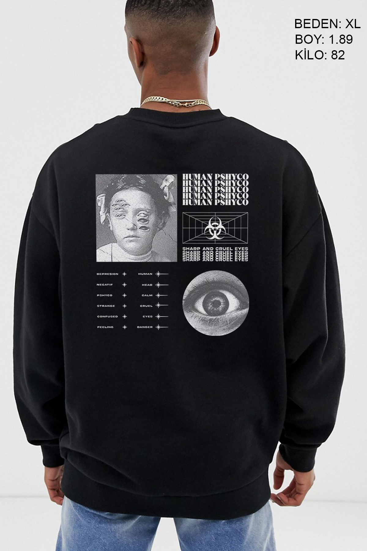 Human Physco Oversize Erkek Sweatshirt