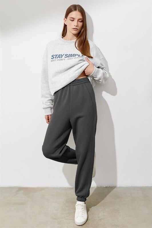 Kadın Füme Comfort Fit Eşofman Altı MG1353