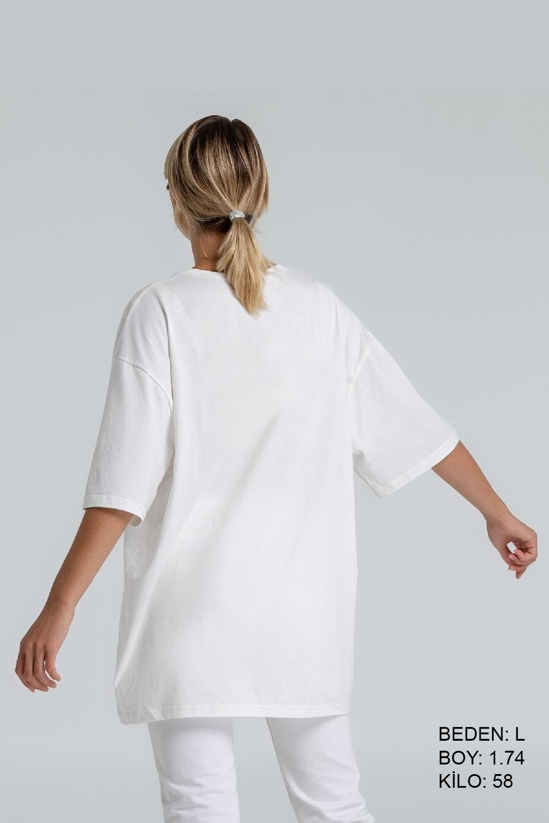 Line Heart Oversize Kadın Tişört