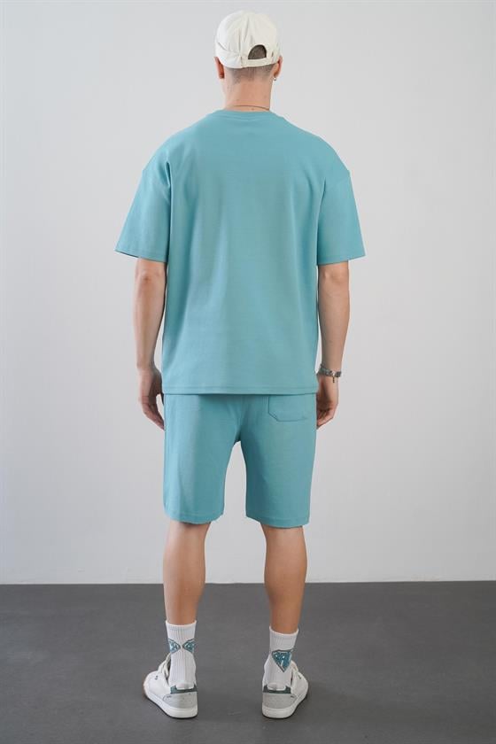 King Brich Baskılı Oversize Kalıp Unisex Şort Takım