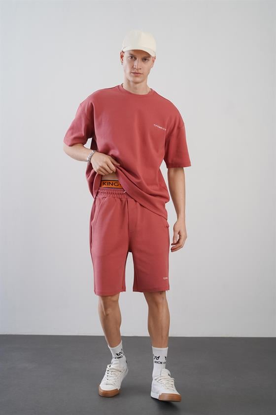 King Brich Baskılı Oversize Kalıp Unisex Şort Takım
