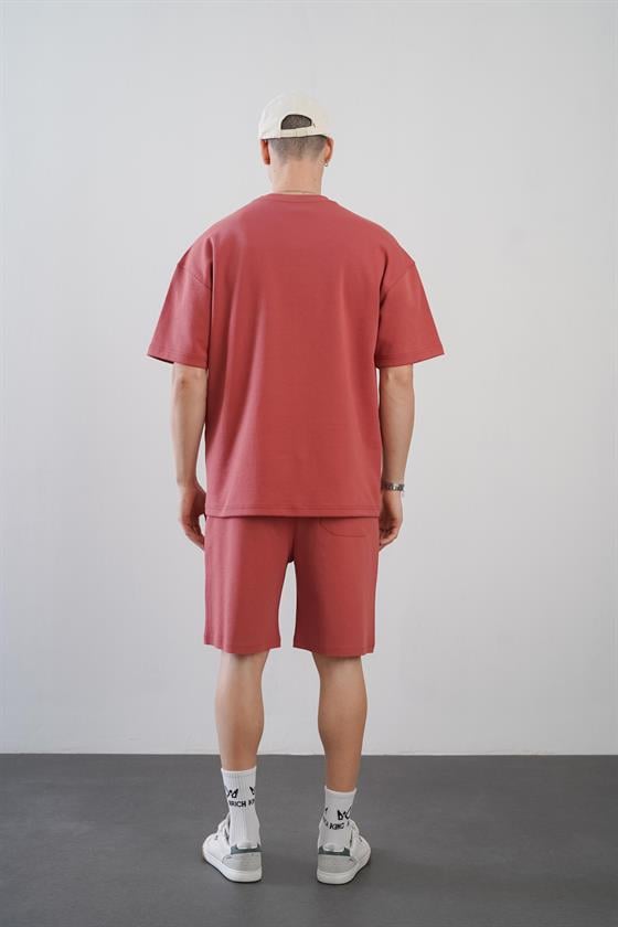 King Brich Baskılı Oversize Kalıp Unisex Şort Takım
