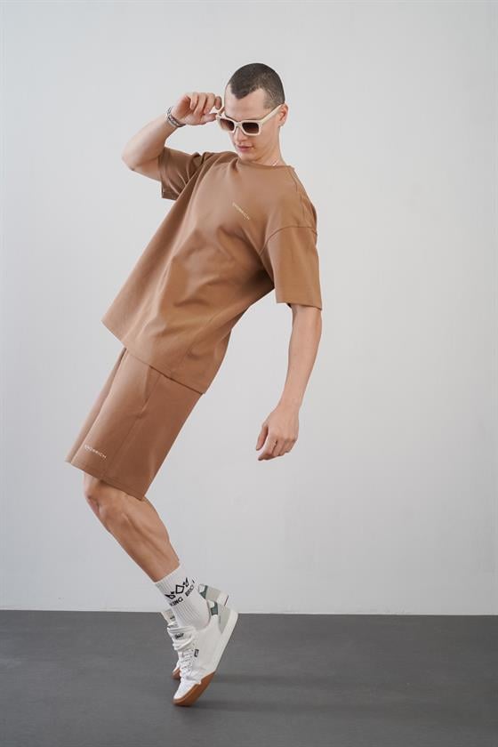 King Brich Baskılı Oversize Kalıp Unisex Şort Takım