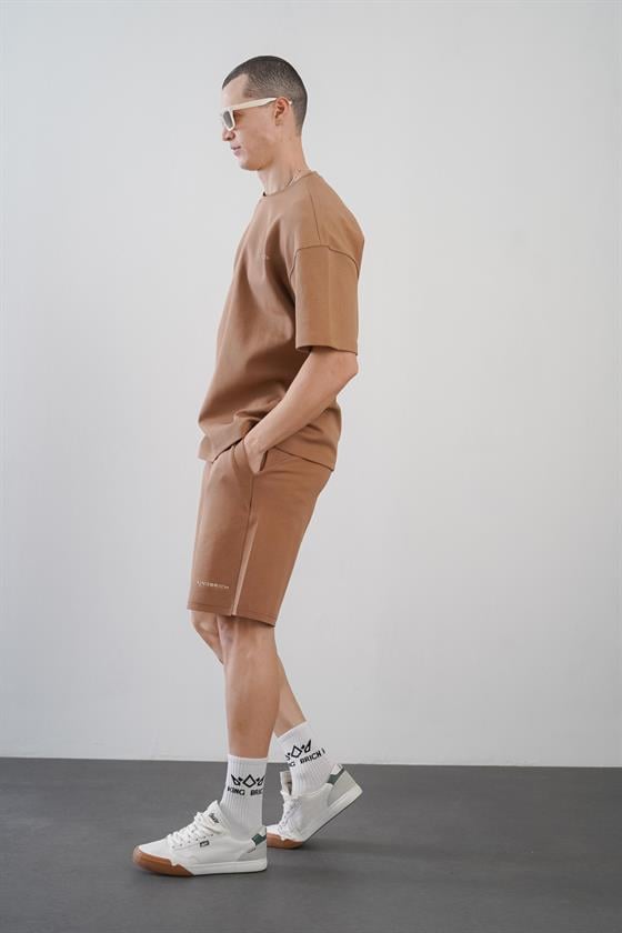 King Brich Baskılı Oversize Kalıp Unisex Şort Takım