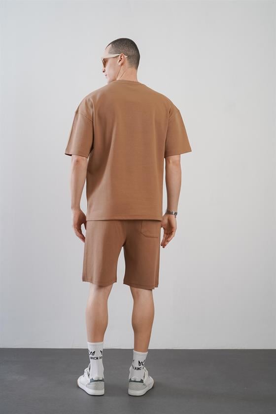 King Brich Baskılı Oversize Kalıp Unisex Şort Takım