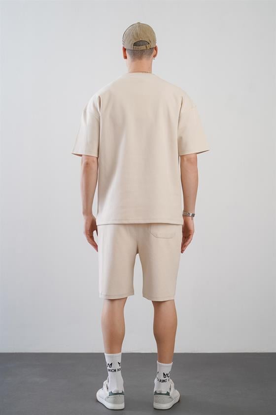 King Brich Baskılı Oversize Kalıp Unisex Şort Takım