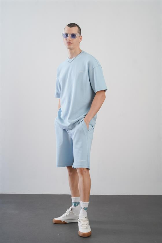 King Brich Baskılı Oversize Kalıp Unisex Şort Takım