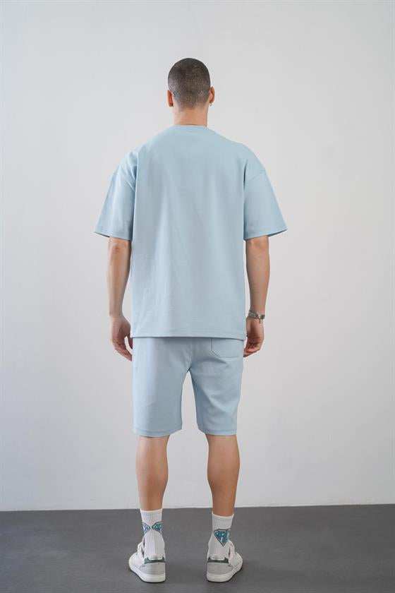 King Brich Baskılı Oversize Kalıp Unisex Şort Takım