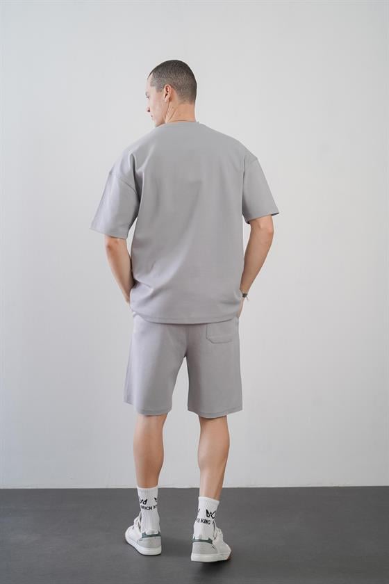 King Brich Baskılı Oversize Kalıp Unisex Şort Takım