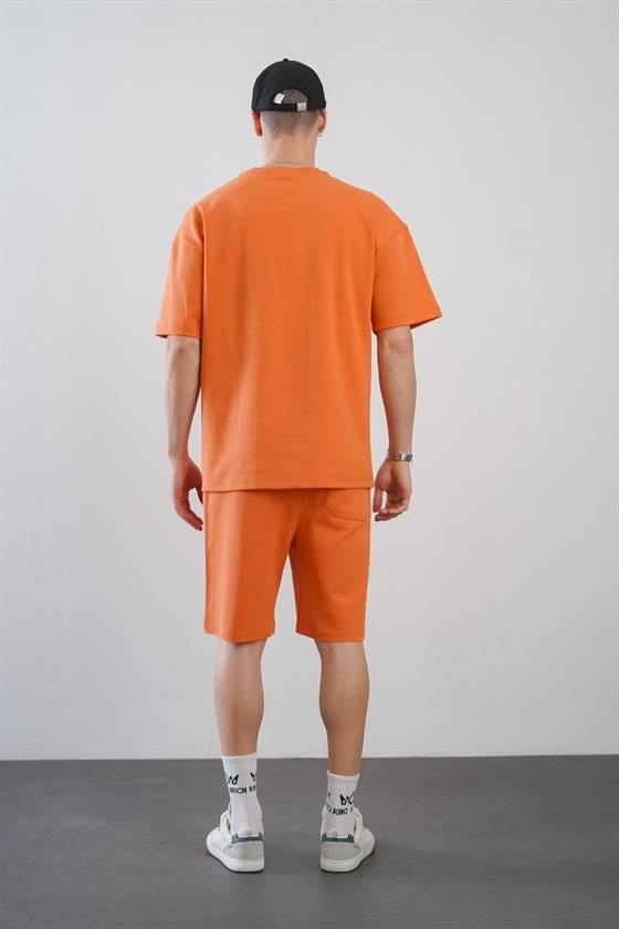 King Brich Baskılı Oversize Kalıp Unisex Şort Takım