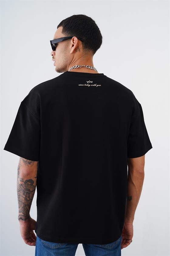 Kingbrich Bisiklet Yaka Tek Cepli Oversize Kalıp Logolu Tişört