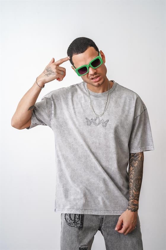 Kingbrich Logo Detaylı Oversize Kalıp Yıkamalı T-shirt
