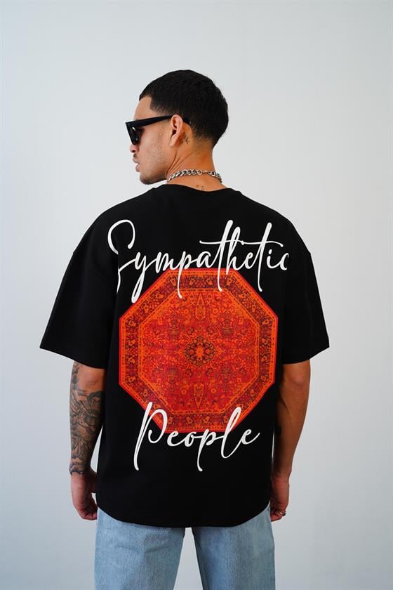 Kingbrich Önü ve Arkası Baskılı Bisiklet Yaka Oversize Kalıp Double Face Tişört