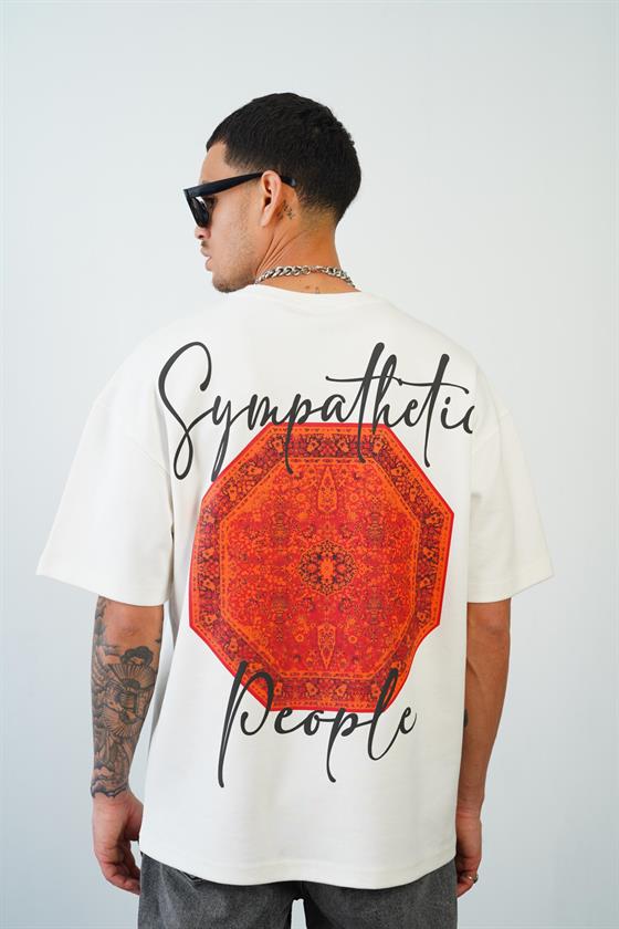 Kingbrich Önü ve Arkası Baskılı Bisiklet Yaka Oversize Kalıp Double Face Tişört