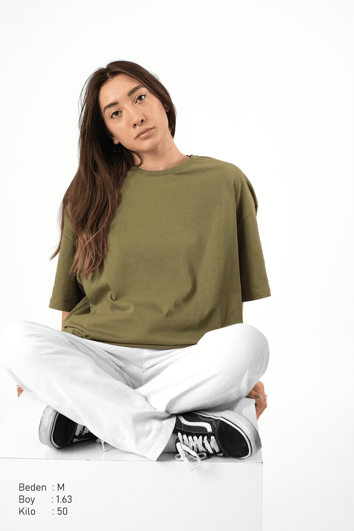 Basic Oversize Kadın Tişört - PΛSΛGE