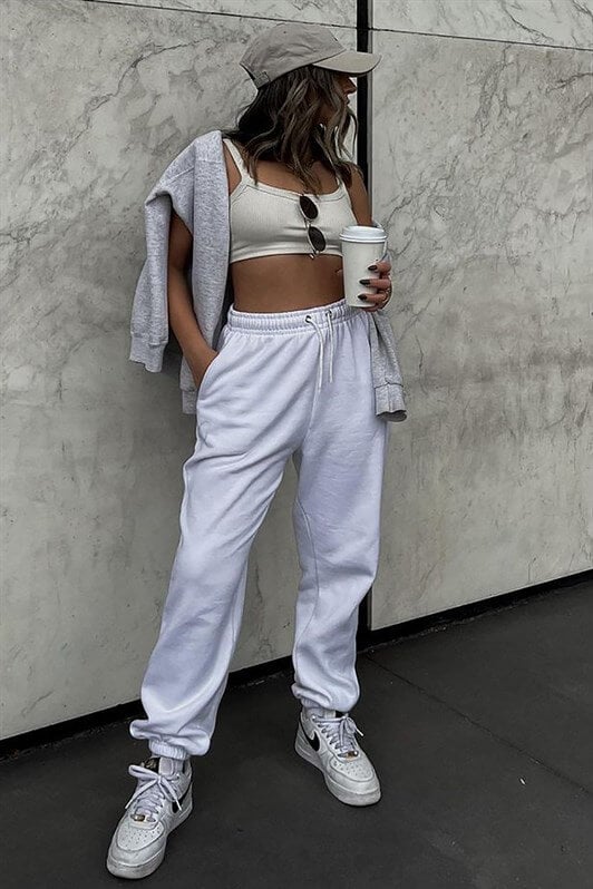 Beyaz Kadın Eşofman MG290