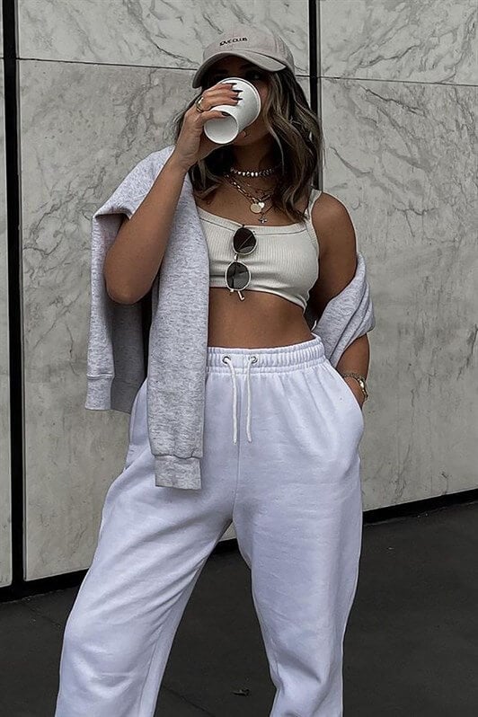 Beyaz Kadın Eşofman MG290